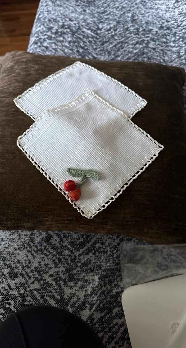 Nakışlı El Yapımı   Kahve sunumPeçeteleri - Görsel 5