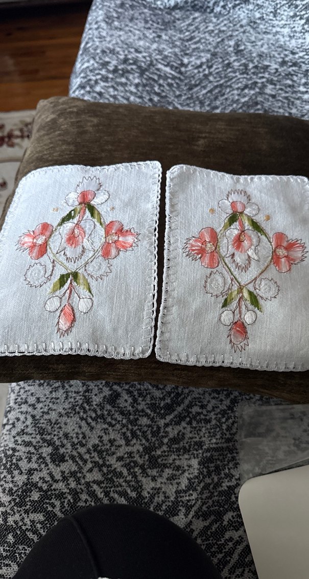 Nakışlı El Yapımı   Kahve sunumPeçeteleri - Görsel 4