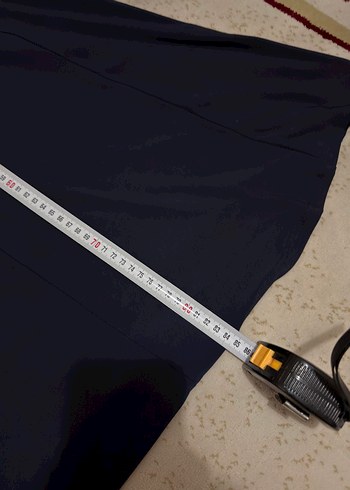 Beli lastikli lacivert penye etek - Görsel 3