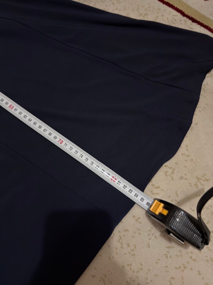 Beli lastikli lacivert penye etek - Görsel 3