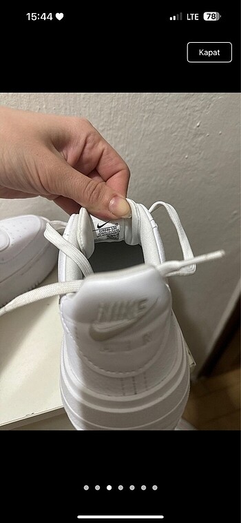 38 Beden beyaz Renk Nike ayakkabı