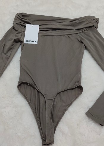 Bershka Gri Drapeli Kayık Yaka Kadın Bluz - Görsel 2