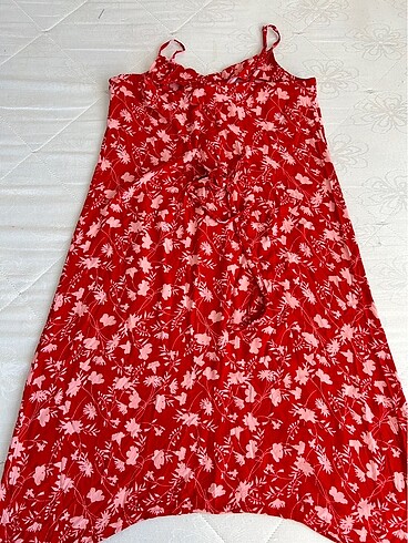 xl Beden kırmızı Renk Kırmızı çiçekli yazlık elbise