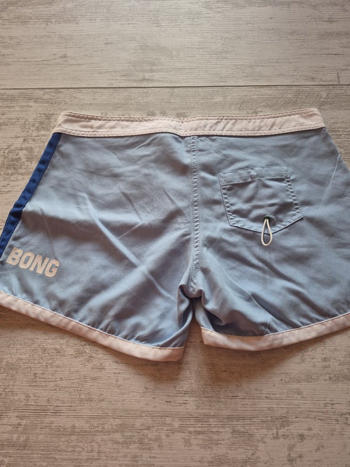 Düğmeli Mavi Mini Şort - Görsel 4