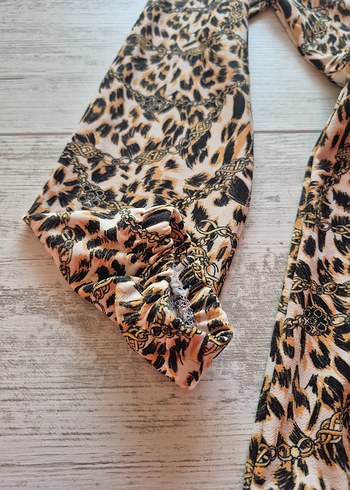 Uzun Kollu Desenli Bohem Elbise - Görsel 4