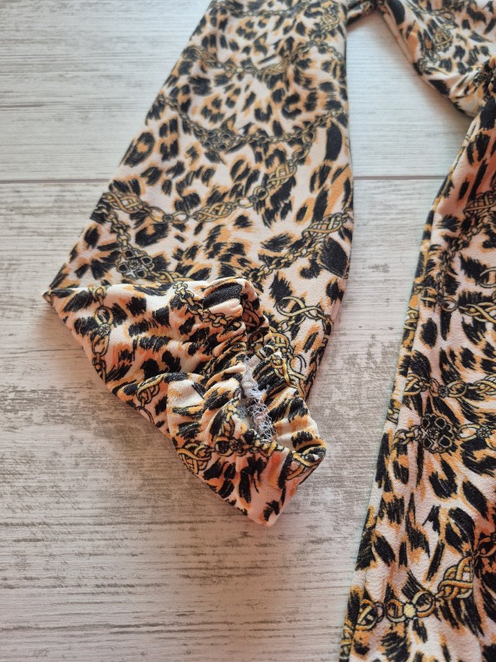 Uzun Kollu Desenli Bohem Elbise - Görsel 4