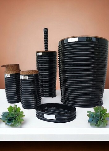 Elegans Banyo Seti 5 Parça Siyah