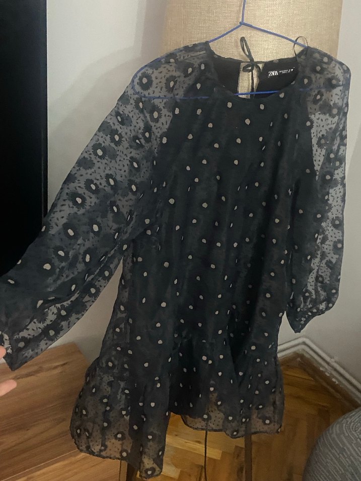 Nakışlı Siyah Midi Mini Elbise - Görsel 4