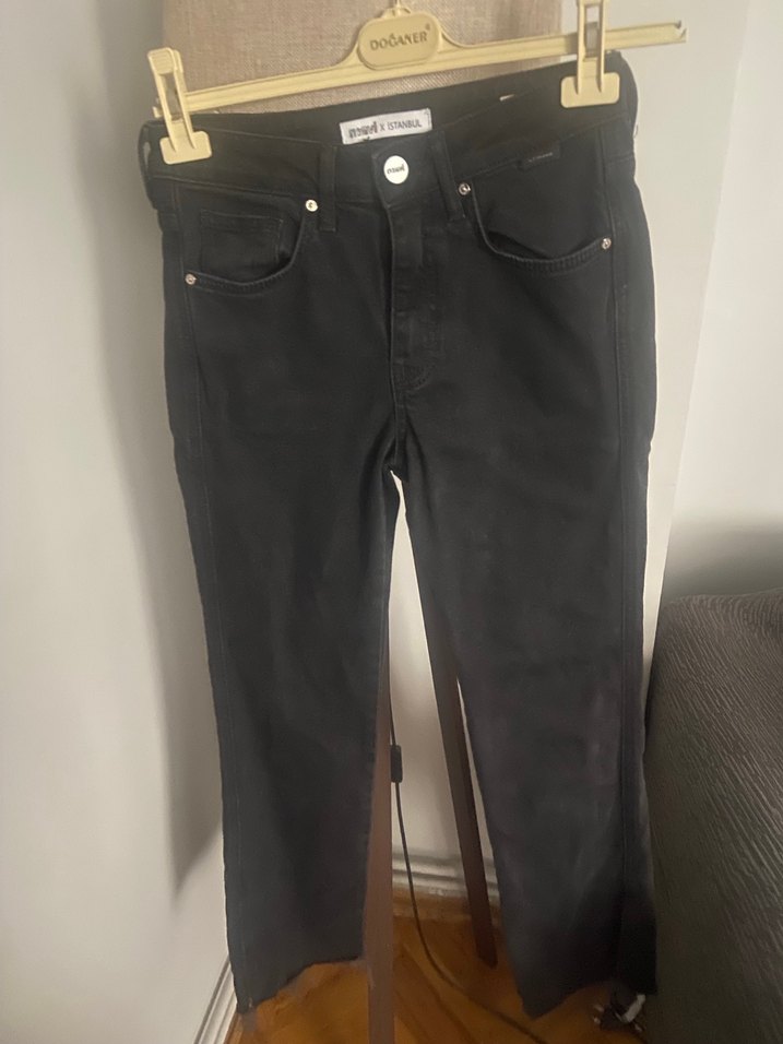 Siyah Regular Fit Kadın Denim Pantolon - Görsel 2