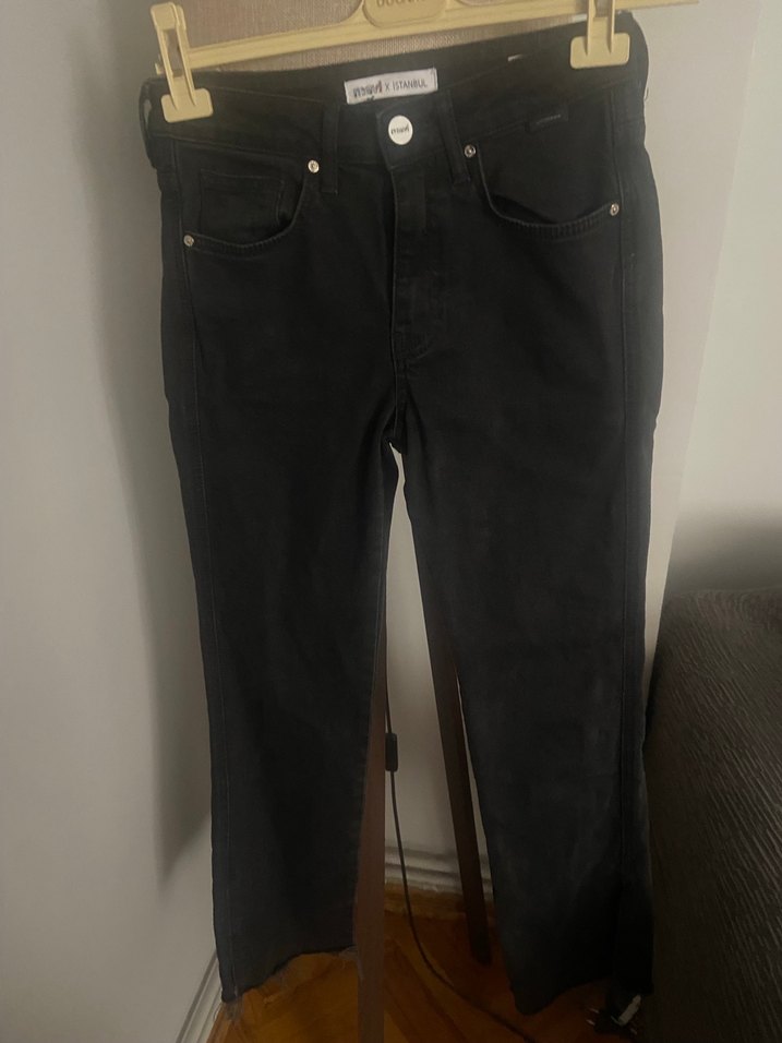 Siyah Regular Fit Kadın Denim Pantolon - Görsel 3