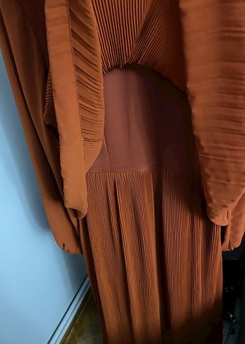 Kadın turuncu li Uzun Elbise - Görsel 3