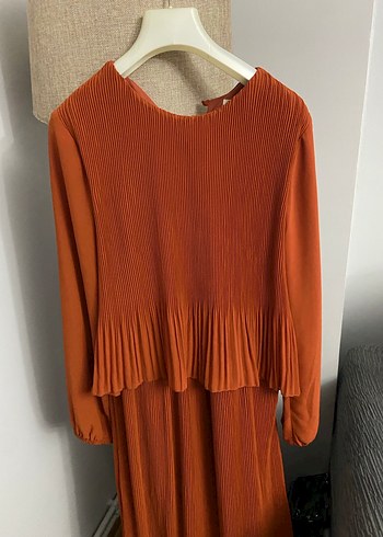 Kadın turuncu li Uzun Elbise - Görsel 2