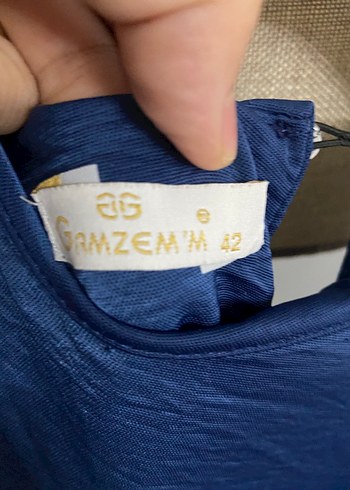 Lacivert V Yaka Uzun Kollu Salaş Elbise - Görsel 8