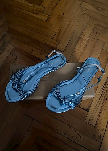 Mavi Rugan Kadın Dolgu Topuklu Sandalet - Görsel 8