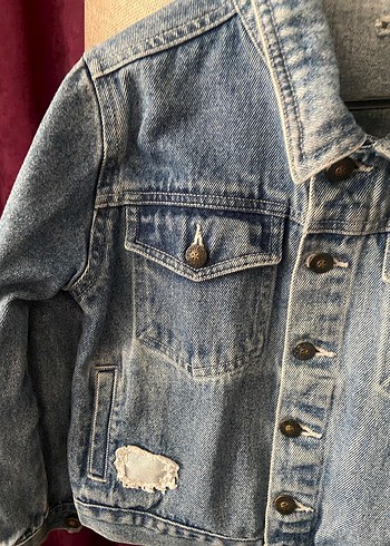 Düğmeli çocuk Ceketi kot - Görsel 4