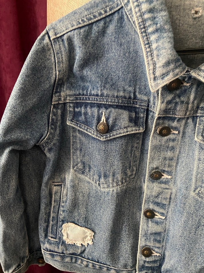 Düğmeli çocuk Ceketi kot - Görsel 4