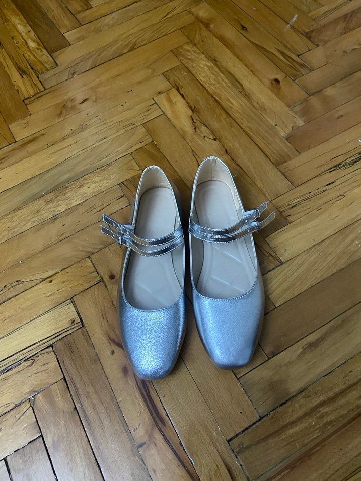 Gri Tokalı Blok Topuk Kadın Babet - Görsel 4