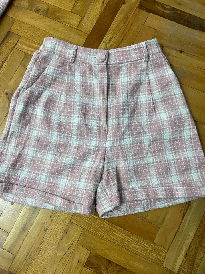 Pembe Ekose Mini Kadın Takım - Görsel 5