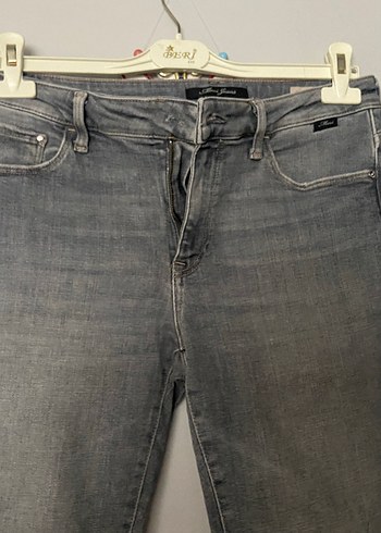 Gri Bol Kesim Kadın Denim Pantolon - Görsel 7