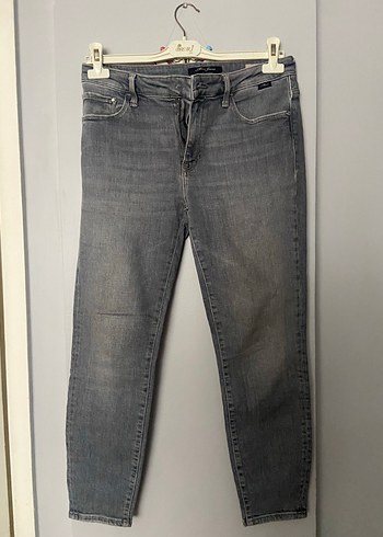 Gri Bol Kesim Kadın Denim Pantolon - Görsel 8