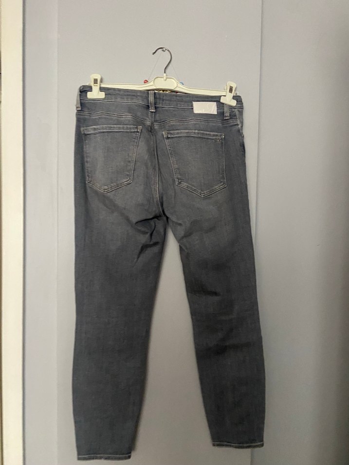 Gri Bol Kesim Kadın Denim Pantolon - Görsel 2