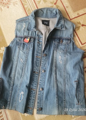 LTB Acik Mavi Yikamali Denim Yelek