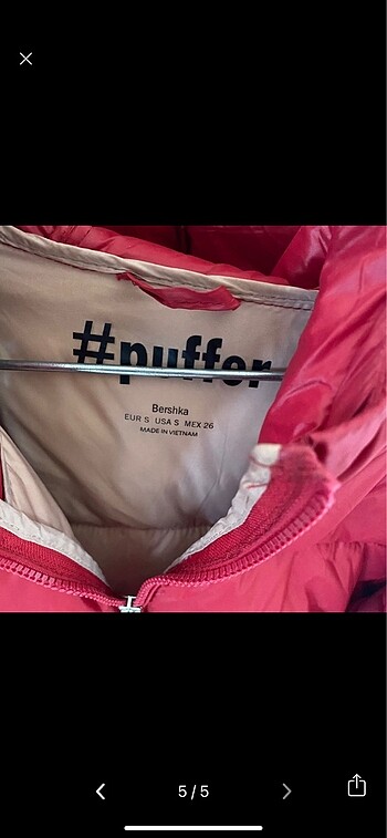 s Beden kırmızı Renk BERSHKA puffy mont