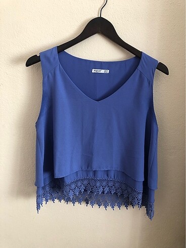 Dantelli şifon bluz