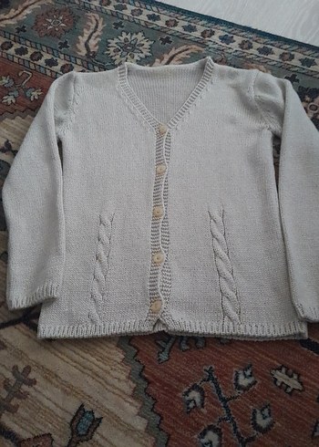 Diger Bej V Yaka Örgü Hamile Hırka