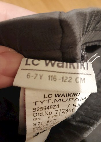 Kız Çocuk Gri Çizgili Tayt - Görsel 3