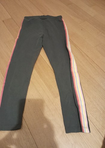 Kız Çocuk Gri Çizgili Tayt - Görsel 2