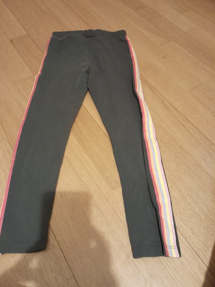 Kız Çocuk Gri Çizgili Tayt - Görsel 2