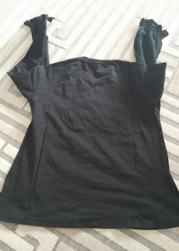 Kız Çocuk Siyah Uzun Kollu Baskılı Tişört - Görsel 3