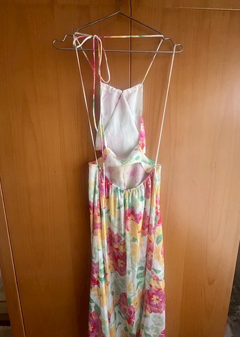 Çiçek Desenli Askılı Uzun Bohem Elbise - Görsel 3