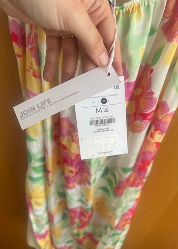 Çiçek Desenli Askılı Uzun Bohem Elbise - Görsel 5