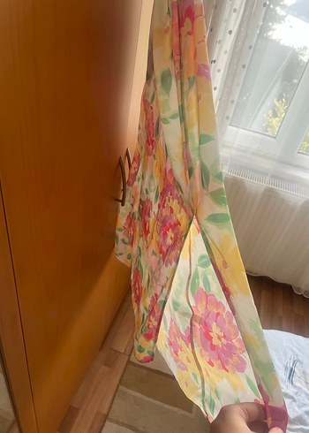 Çiçek Desenli Askılı Uzun Bohem Elbise - Görsel 4