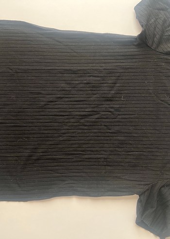 Kadın Siyah Pileli Midi Triko Bluz - Görsel 2