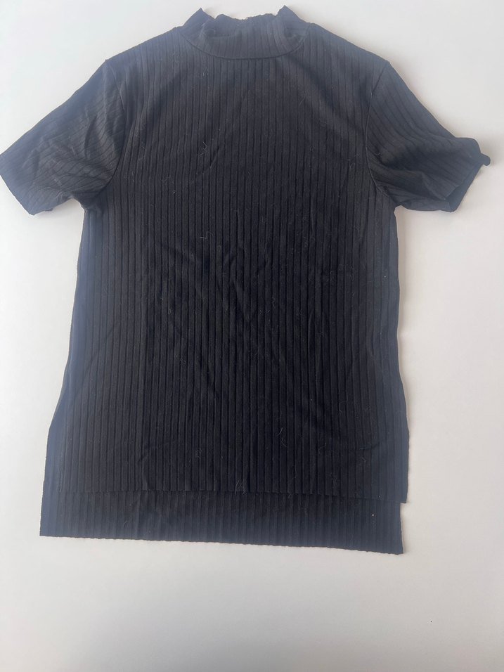 Kadın Siyah Pileli Midi Triko Bluz - Görsel 3