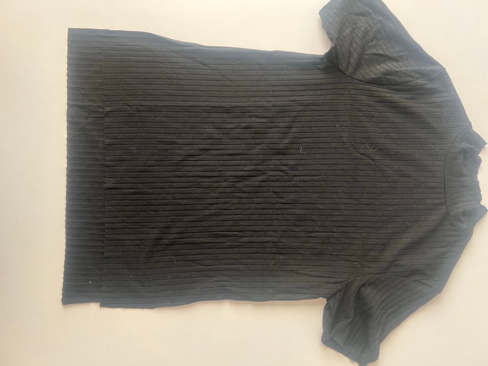 Kadın Siyah Pileli Midi Triko Bluz - Görsel 2