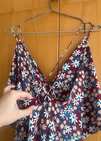 Çiçek Desenli Uzun Askılı Bohem Elbise - Görsel 6