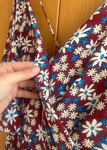 Çiçek Desenli Uzun Askılı Bohem Elbise - Görsel 4