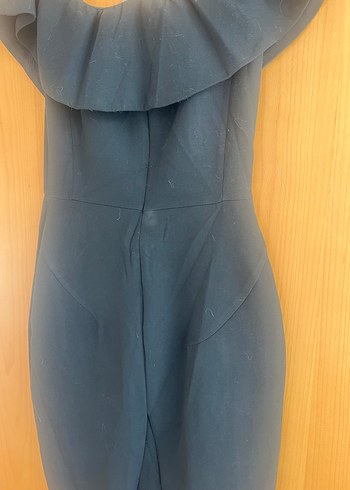 Siyah Straplez Midi Elbise - Görsel 2