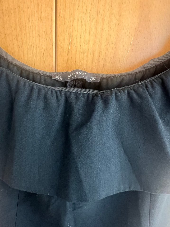 Siyah Straplez Midi Elbise - Görsel 3