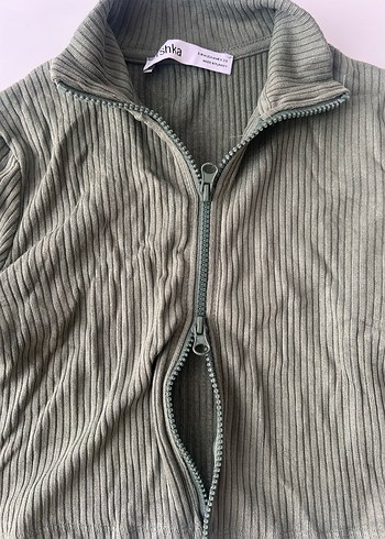 Yeşil Pilili Keten Uzun Kollu Kadın Bluz - Görsel 3