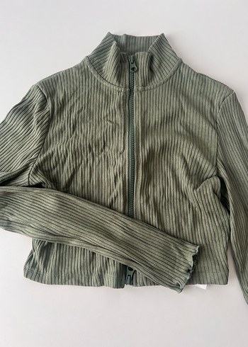 Yeşil Pilili Keten Uzun Kollu Kadın Bluz - Görsel 2