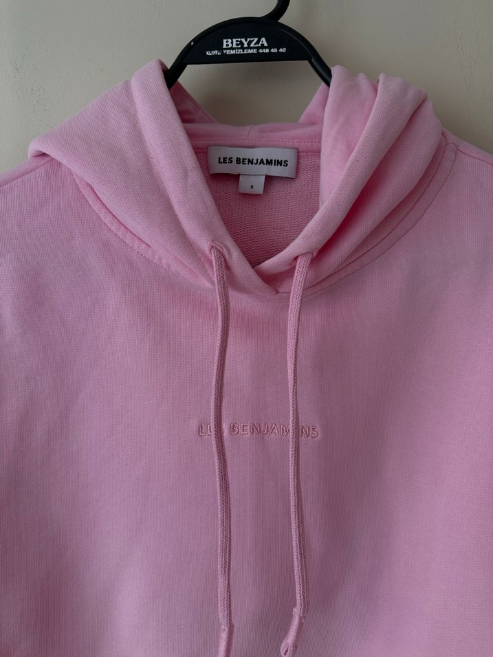 LES BENJAMINS Pembe Kapüşonlu Kadın Sweatshirt - Görsel 3