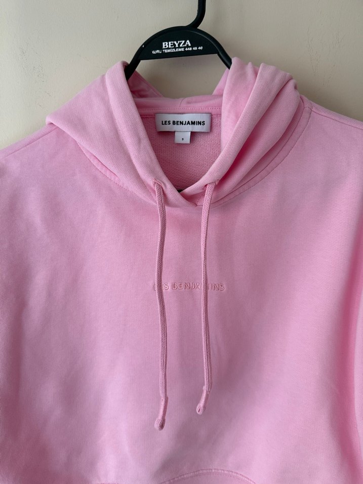 LES BENJAMINS Pembe Kapüşonlu Kadın Sweatshirt - Görsel 4