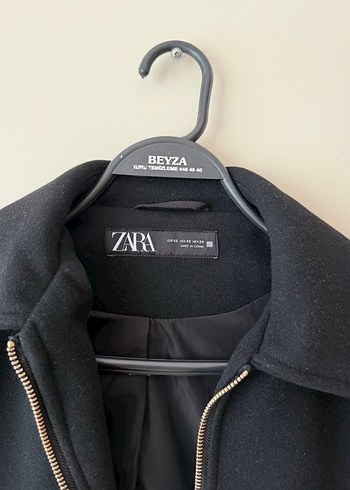 ZARA Siyah Fermuarlı Kısa Kadın Ceket - Görsel 4