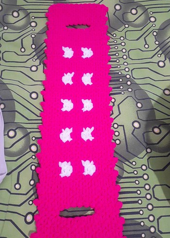 Pembe Nakışlı Örgü lif - Görsel 2