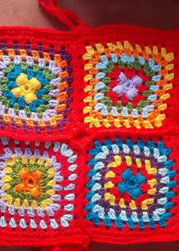 yandan baglamali Renkli Örgü Kız Çocuk Yeleği - Görsel 3